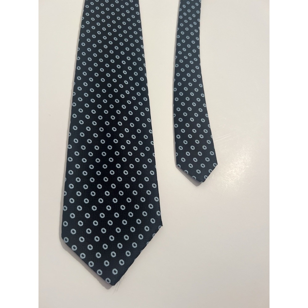 Vintage Christian Dior Men's Neck Tie Geometric Blue